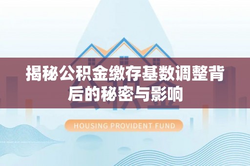 宣州揭秘公积金缴存基数调整背后的秘密与影响