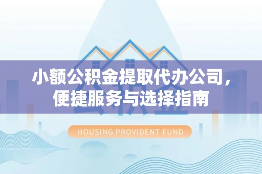 宣州小额公积金提取代办公司，便捷服务与选择指南