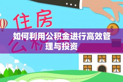 宣州如何利用公积金进行高效管理与投资
